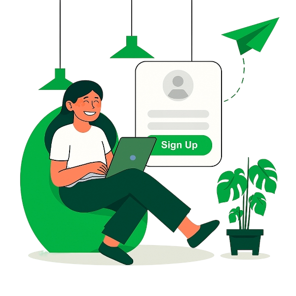 Sabka Fayda Secure User Login and Shopping Illustration